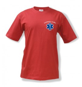 Tričko s výšivkou ZÁCHRANNÁ SLUŽBA červené