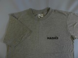 Tričko pánské s černou výšivkou hasiči (šedá)