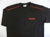Tričko pánské s červenou výšivkou hasiči (černá)