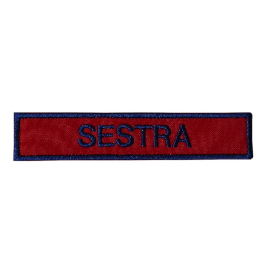 Nášivka jmenovka SESTRA - červená